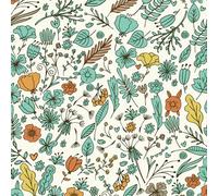 ICYEHAO Self Adhesive Wallpaper Green,44 x 600 cm Green Leaf Wallpaper Pale Plants Wall Paper Yellow Flower Wall Paper Self Adhesive Furniture Wrap for Living Room,Bathroom,Kitchen,Drawer,Cabinets