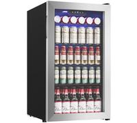 Icyglee - Beverage Cooler - 126 Can Mini Fridge with Glass Door for Soda Beer or Wine, Beverage Cooler for Home, Office, Bar with Adjustable Removable Shelves,