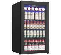 Icyglee - Drink Cooler - 126 Can Mini Fridge with Glass Door for Soda Beer Wine Drink Cooler for Home Office Bar with Removable Shelves
