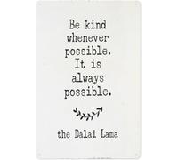 ICYJRFHLTF Be Kind Whenever Possible It Is Always Possible Metal Tin Sign Inspirational Wall Decor Office Living Room Gift Kindness Lovers 8 X 12 in