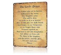 ICYJRFHLTF Classic The Lords Prayer Religious Metal Sign Wall-Art for Man Cave Prayer Room Quiet Reflection Space 8 X 12 inch