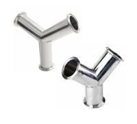 ICYJRFHLTF Ferrule O.D 50.5mm 64mm 77.5mm 91mm 106mm 119mm Tri Clamp Equal 3 Ways Y 304 Stainless Steel Ferrule Pipe Fitting(25mm (1.5 in. TC)) ICYJRFHLTF