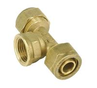 ICYJRFHLTF Fit PEX-AL-PEX Tube I.D x O.D 12x16mm - 1/2" BSP Female Tee 3 Ways Brass Fitting