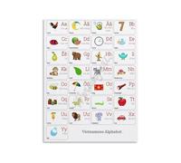 ICYJRFHLTF Learn Vietnamese Poster Alphabet Chart Letters and Pronunciation Guide Language Learning Educational Wall-Art for Beginners 8 X 12 in