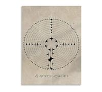 ICYJRFHLTF Prayer Labyrinth Metal Sign Medieval Gothic Design Inspired by Chartres Vintage Wall-Art for Study Room Decor 8 X 12 in