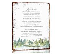 ICYJRFHLTF Retro Psalm 121 Tin Sign Vintage Metal Wall Decor for Prayer Room Study Holy Scripture Plaque Indoor Outdoor 8 X 12 inch