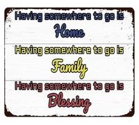ICYJRFHLTF Rustic Inspirational Sign Having Somewhere to Go Is Home Metal Tin Plaque Farmhouse Style Wall Decor for Home 8 X 12 in