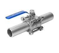 ICYJRFHLTF Stainless Steel Valve, 304 Stainless Steel Three Piece Welded Ball Valve Extension Q61F Butt Welded Extension Pipe Valve Switch DN20 25 50, 1PCS(DN20) ICYJRFHLTF