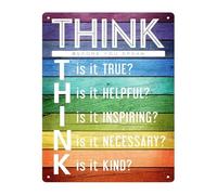 ICYJRFHLTF Think Before You Speak Humorous Metal Sign Motivational Quote for Work Office School Classroom (8 X 12 in)