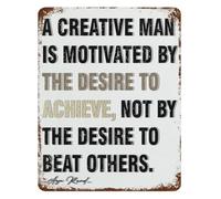 ICYJRFHLTF Vintage Objectivism Ayn Rand Quote Metal Sign Study Library Wall-Art 8 X 12 in