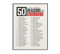 ICYJRFHLTF Workout Motivation Poster 50 Reasons to Exercise Inspirational Wall-Art for Home Gym Office Decor(Framed,16x24inch(40x60cm))
