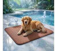 Icynap Ice Silk Dog Cooling Mat, Breathable Pet Blanket，Brown, 50 * 40CM