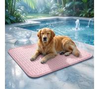 Icynap Ice Silk Dog Cooling Mat, Breathable Pet Blanket，Pink, 50 * 40CM