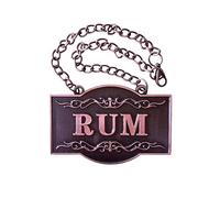 IcyPeak 1PSC Decanter Tag - Copper Colour - Rum Decanter Tag with Adjustable Chain - Liquor Label - 2.36 x 1.57 inches