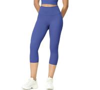 icyzone Women's Athletic Yoga Capri Legging with High Waist, Tummy Contorl Pants for Workout Running(Iris Blue,L)