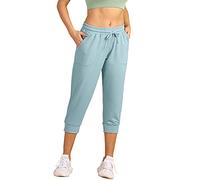 icyzone Women's Capri Joggers with Pockets Athletic Yoga Lounge Pants, Ice Blue*, S