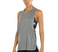 icyzone Women's Workout Tank Top Loose Fit - Muscle Tank Exercise Gym Yoga Tops Running Athletic Shirts (XS, Grey)