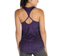 icyzone Women's Workout Yoga Tank Tops - Racerback Sport Vest Sleeveless Gym Running Shirt (M, Purple)