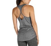 icyzone Women's Workout Yoga Tank Tops - Racerback Sport Vest Sleeveless Gym Running Shirt (S, Charcoal)