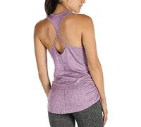 icyzone Women's Workout Yoga Tank Tops - Racerback Sport Vest Sleeveless Gym Running Shirt (XL, Lavender)