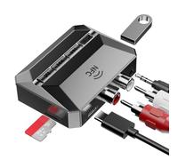 ICZI 5.3 Bluetooth to RCA & 3.5mm AUX Stereo Receiver Adapter with USB 3.0, TF Card Slot, NFC Wireless Extender for HiFi Amplifier, Car Audio, Home Stereo, Speakers, Theater Amplifier
