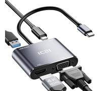 ICZI USB C to HDMI VGA Adapter, 4 in 1 HDMI Splitter
