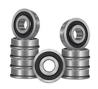 ID 1/2" x OD 1-1/8" Flanged Ball Bearings 10PCs for Lawn Mower, Wheelbarrows, Carts & Hand Trucks Wheel Hub, Alternative to MTD,12118 ＆ Rotary 324 Etc.