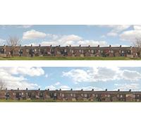 iD Backscenes Scenic Backgrounds - 15 inches high - Terraced Backs (401)