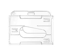 ID Badge Case - 8cm Rigid Horizontal Badge Holder, Crystal clearrr Polycarbonate Protector, Heavy Duty Card Sleeve Easy Access Thumb Cutout Break Resistant | Build for Conferences Exhibitions Work