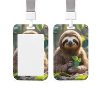 ID Badge Holder Clear Plastic Card Holder Sloth My Spirit Animal Badge Holder Vertical Name Badge Protector Waterproof Card Sleeve with Lanyard Name Tag Card Holder for Work Office Nurse Doctor