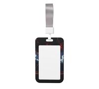 ID Badge Holder Clear Plastic Card Holder Vertical Card Sleeve with Lanyard | Lightning under football Badge Holder Waterproof Name Badge Protector Name Tag Card Holder for Work Office Nurse Doctor