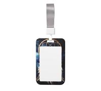 ID Badge Holder Clear Plastic Card Holder Vertical Card Sleeve with Lanyard | White fantasy dream catcher Badge Holder Waterproof Name Badge Protector Name Tag Card Holder for Work Office Nurse Doctor