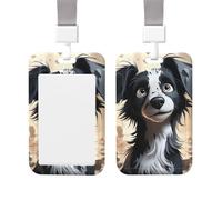 ID Badge Holder Clear Plastic Card Holder Whimsical Dog Badge Holder Vertical Name Badge Protector Waterproof Card Sleeve with Lanyard Name Tag Card Holder for Work Office Nurse Doctor