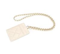 ID Badge Holder Genuine Leather Card Slots Case for Office School Hospital Exhibition ID & Driver Licence (Off-White)