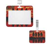 Id Badge Holder Plastic Card Case Protector Vertical Badge Reel Armed Forces Day American Badge Holders Id Card Holder with Lanyard Name Tags Key Cards Work Badge Clip for Nurse Teacher Office