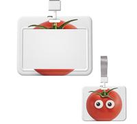 Id Badge Holder Plastic Card Case Protector Vertical Badge Reel I Love You from My Head Tomatoes Badge Holders Id Card Holder with Lanyard Name Tags Key Cards Work Badge Clip for Nurse Teacher Office