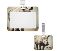 Id Badge Holder Plastic Card Case Protector Vertical Badge Reel South Africa Animal Badge Holders Id Card Holder with Lanyard Name Tags Key Cards Work Badge Clip for Nurse Teacher Office