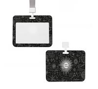 ID Badge Holder Plastic Card Case Protector Vertical ID Card Holder with Lanyard Supernatural Inspiration Badge Holders Name Tags Key Cards Work Badge Clip for Nurse Teacher Office Credit Cards