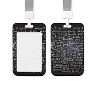 Id Badge Holder Sliding Vertical Plastic Badge Holder Math Formula Card Case Id Card Holder Protector with Clear Window Id Credit Card for Office Work Staff Employees