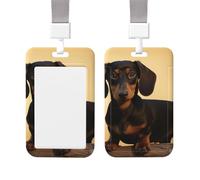 ID Badge Holder Vertical Badge Reel A Cute Dachshund ID Badge Holder Sliding Reel Clips Badge Holders Hard Plastic Badge Holders ID Card Holder Name Tag Holder for Nurses Office