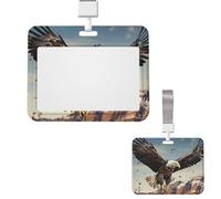 Id Badge Holder Vertical Badge Reel an Eagle Flies Over Id Badge Holder Sliding Reel Clips Badge Holders Hard Plastic Badge Holders Id Card Holder Name Tag Holder for Nurses Office