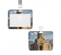 ID Badge Holder Vertical Badge Reel Armenian Church ID Badge Holder Sliding Reel Clips Badge Holders Hard Plastic Badge Holders ID Card Holder Name Tag Holder for Nurses Office