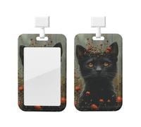 ID Badge Holder Vertical Badge Reel Cats and Bats ID Badge Holder Sliding Reel Clips Badge Holders Hard Plastic Badge Holders ID Card Holder Name Tag Holder for Nurses Office