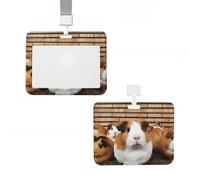 ID Badge Holder Vertical Badge Reel Guinea Pigs ID Badge Holder Sliding Reel Clips Badge Holders Hard Plastic Badge Holders ID Card Holder Name Tag Holder for Nurses Office