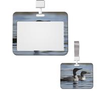 Id Badge Holder Vertical Badge Reel Loon Birds Id Badge Holder Sliding Reel Clips Badge Holders Hard Plastic Badge Holders Id Card Holder Name Tag Holder for Nurses Office