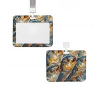 ID Badge Holder Vertical Badge Reel Many Fish on the Hook ID Badge Holder Sliding Reel Clips Badge Holders Hard Plastic Badge Holders ID Card Holder Name Tag Holder for Nurses Office