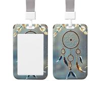 ID Badge Holder Vertical Badge Reel Native American Dream Catcher ID Badge Holder Sliding Reel Clips Badge Holders Hard Plastic Badge Holders ID Card Holder Name Tag Holder for Nurses Office