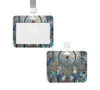 ID Badge Holder Vertical Badge Reel Native American Dream Catcher ID Badge Holder Sliding Reel Clips Badge Holders Hard Plastic Badge Holders ID Card Holder Name Tag Holder for Nurses Office