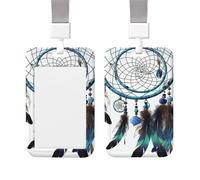 ID Badge Holder Vertical Badge Reel Native American Dream Catcher ID Badge Holder Sliding Reel Clips Badge Holders Hard Plastic Badge Holders ID Card Holder Name Tag Holder for Nurses Office