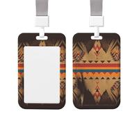 ID Badge Holder Vertical Badge Reel Native American ID Badge Holder Sliding Reel Clips Badge Holders Hard Plastic Badge Holders ID Card Holder Name Tag Holder for Nurses Office